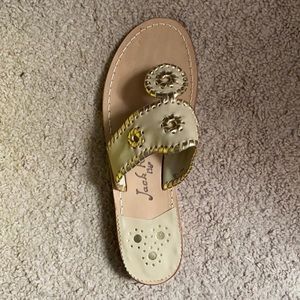 Jack Rogers sandals/ gold and cream color